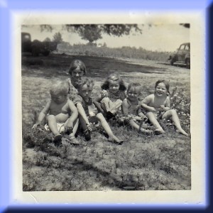 Cousins Barbara Eva Leonard Eddie etc 1955 corrected